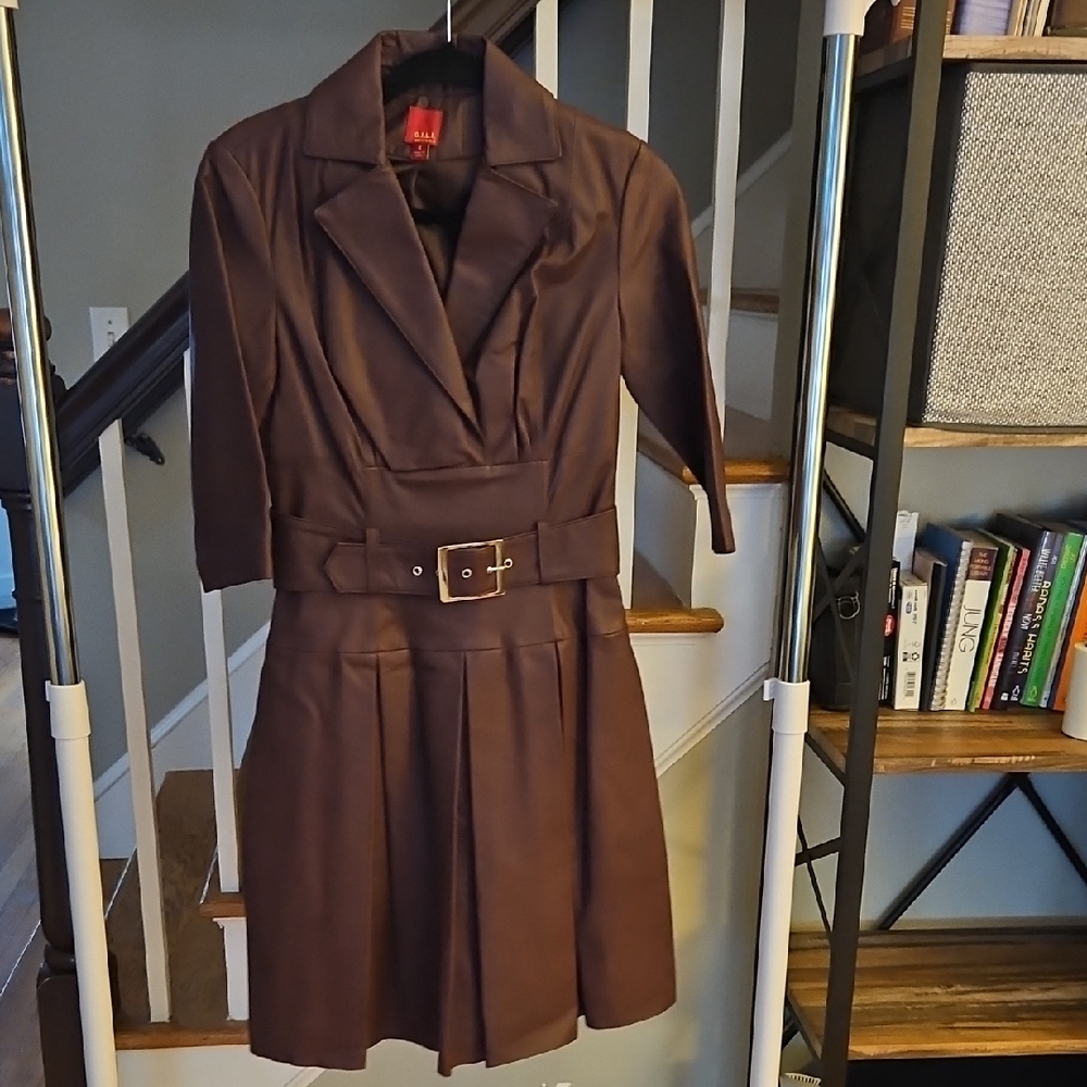 G.I.L.I. Rich Brown Leather Dress Size 2